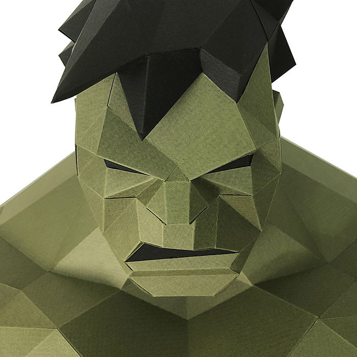 Халк (зелёный). 3D конструктор - оригами из картона - фото 2 - id-p150224023