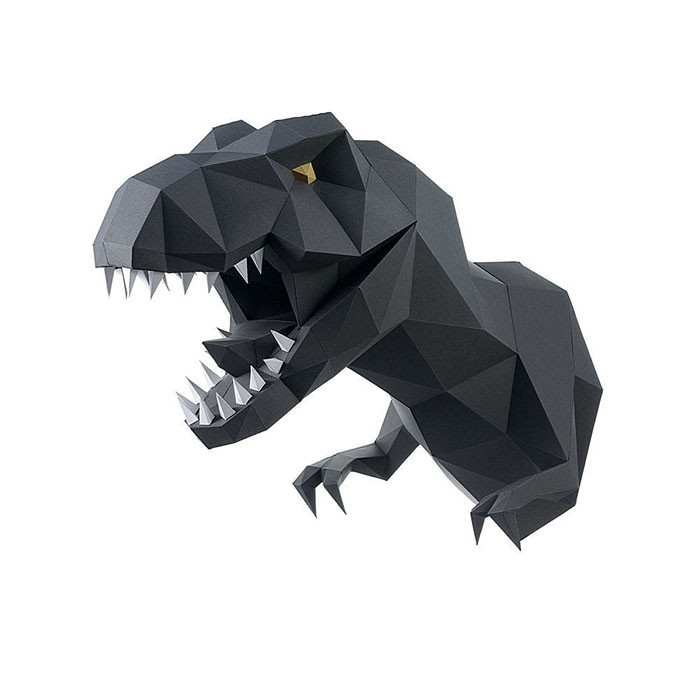 Динозавр Завр (графитовый). 3D конструктор - оригами из картона - фото 1 - id-p150224024