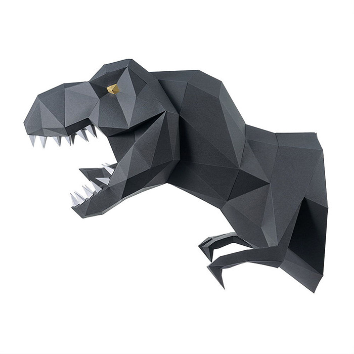 Динозавр Завр (графитовый). 3D конструктор - оригами из картона - фото 2 - id-p150224024