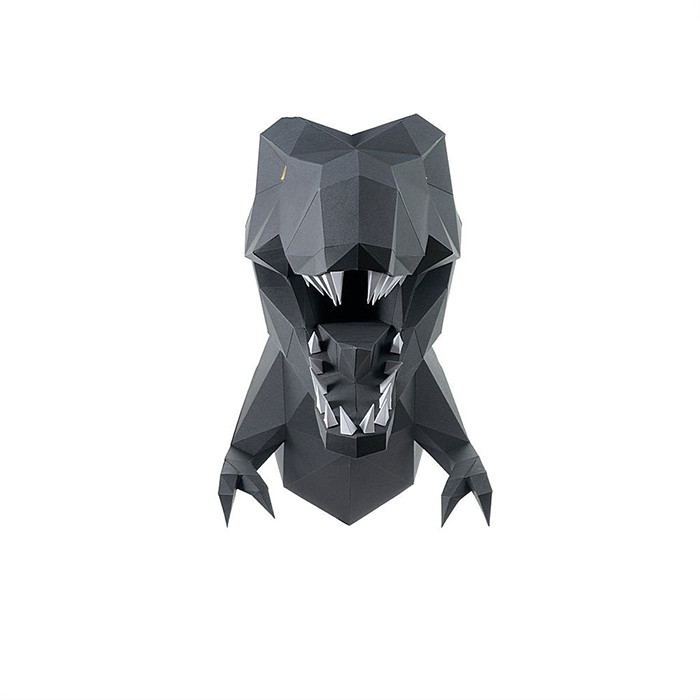 Динозавр Завр (графитовый). 3D конструктор - оригами из картона - фото 3 - id-p150224024