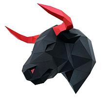 Бык Алёша (черный). 3D конструктор - оригами из картона