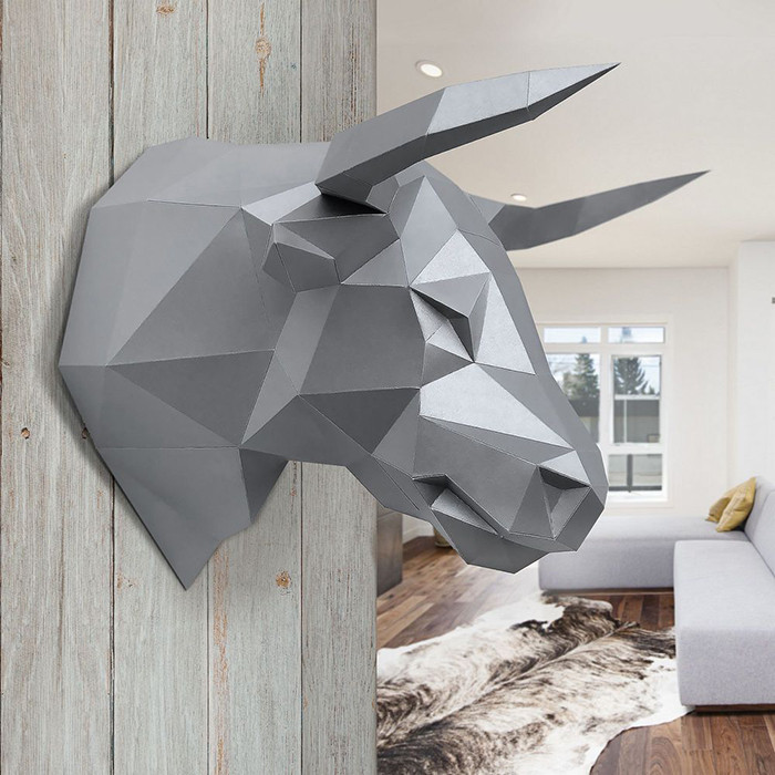 Бык Алёша (серый). 3D конструктор - оригами из картона - фото 3 - id-p150224026