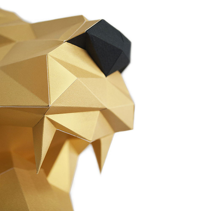 Лев Николаевич (золотой). 3D конструктор - оригами из картона - фото 3 - id-p150224027