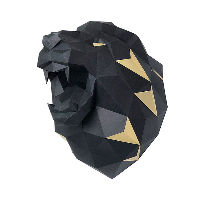 Лев Николаевич (черный). 3D конструктор - оригами из картона - фото 1 - id-p150224028
