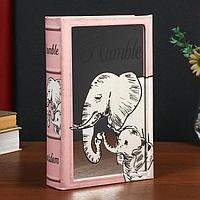Сейф-книга «Семья слонов» с зеркальной поверхностью 26 см.