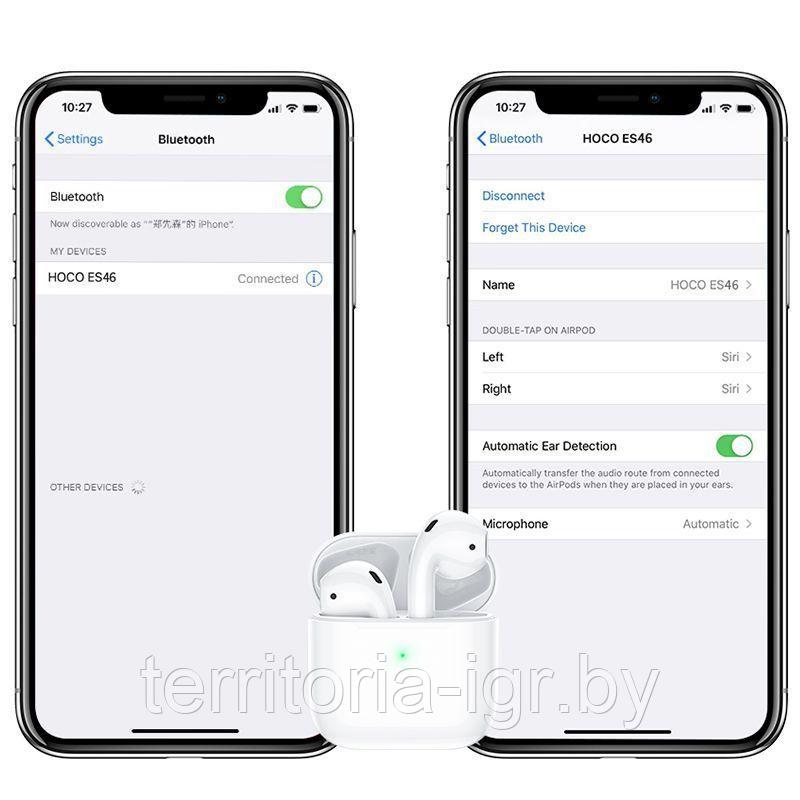 Беспроводная Bluetooth-гарнитура TWS ES46 белый Hoco - фото 9 - id-p150250608
