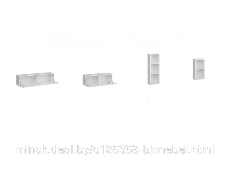 Гостиная Блокс белый, черный/ черный глянец - фото 2 - id-p150256785