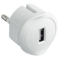 Компактное зарядное устройство USB-230В, 1.5А, 5 Вт, белый