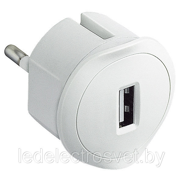 Компактное зарядное устройство USB-230В, 1.5А, 5 Вт, белый - фото 1 - id-p150260812