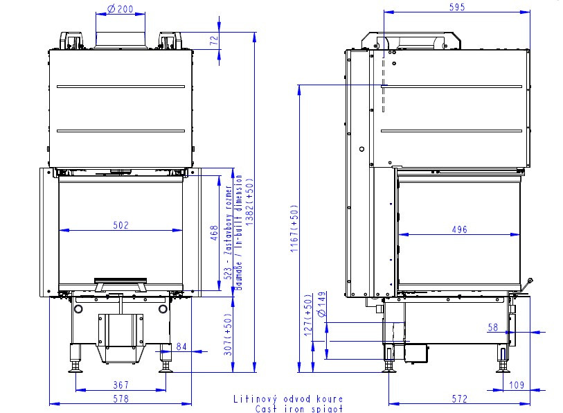 Romotop HEAT U 3g L 50.52.50.21 каминная топка - фото 2 - id-p101646079