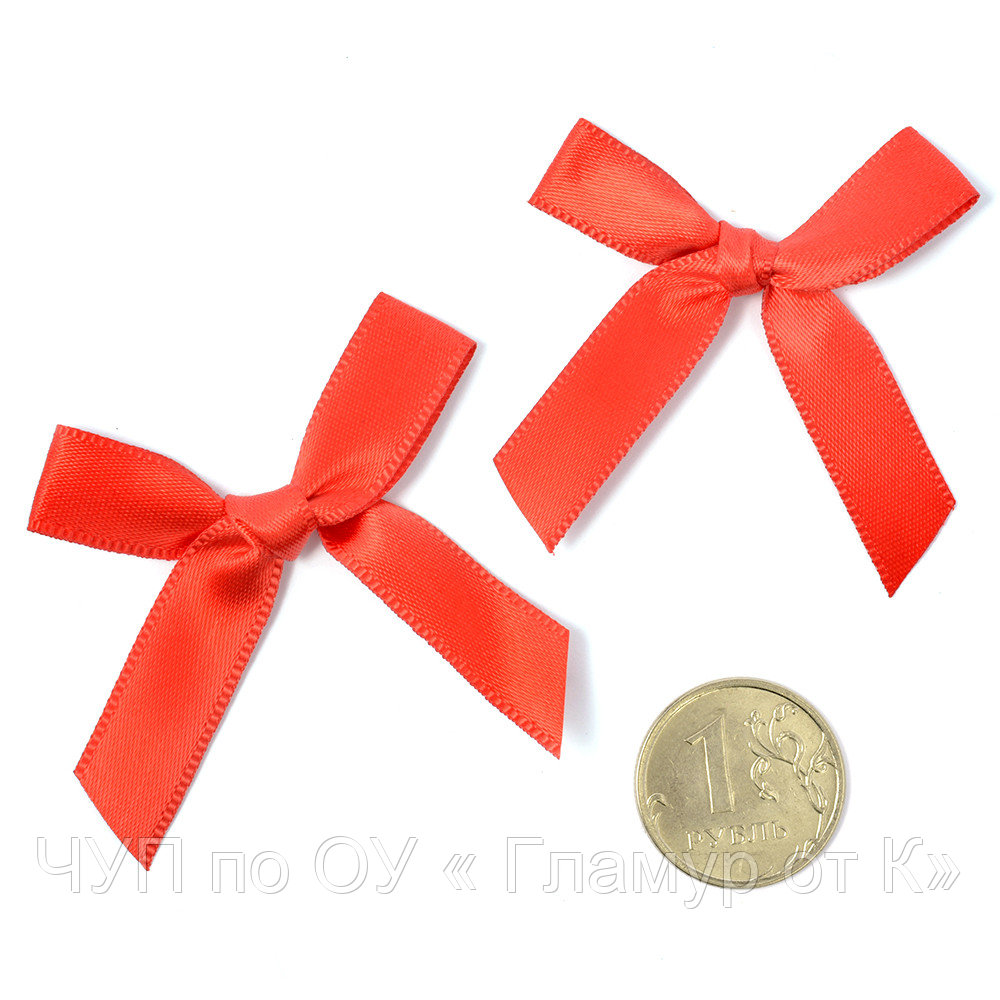 Бантики пришивные арт.MJ.RF.070.03 3,5см цв.03 красный уп.100шт