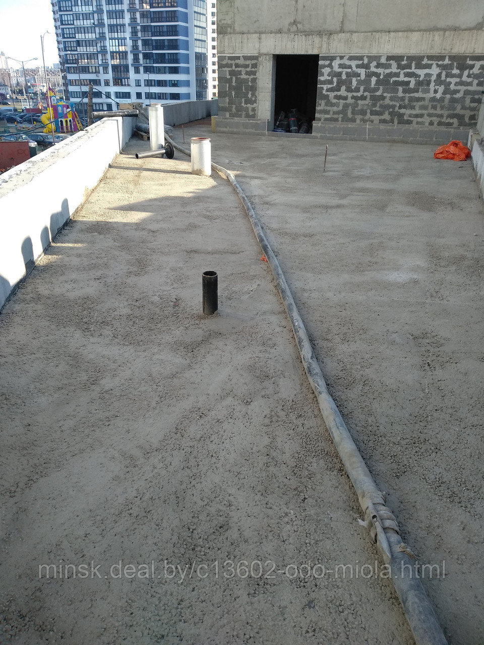 Разуклонка кровли из керамзитобетона