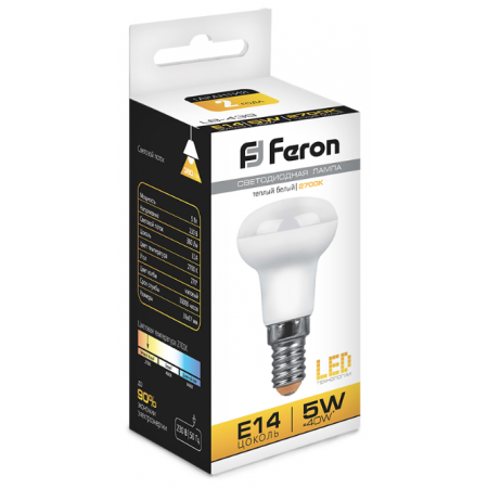 Лампа светодиодная Feron LB-439 R39 E14 5W 2700K 25516 - фото 1 - id-p150298360