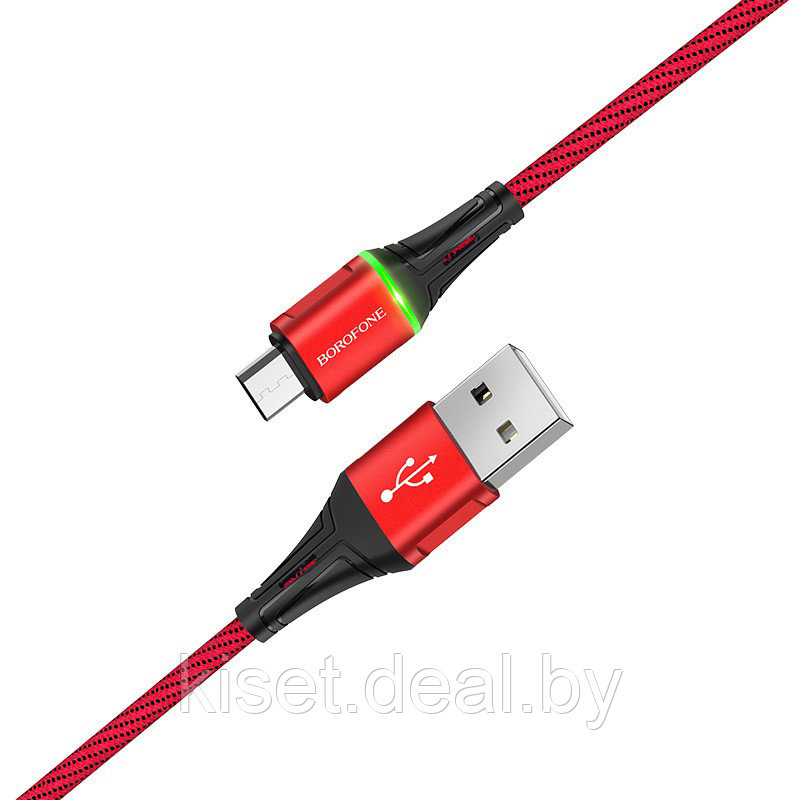 Кабель BOROFONE BU25 Micro-USB 2.4A 1.2m. красный - фото 1 - id-p150296642