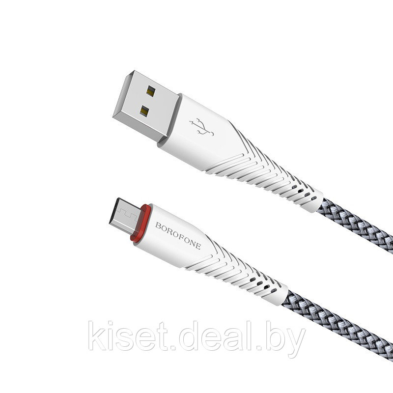 Кабель BOROFONE BX25 Micro-USB 2.1A 1m. белый - фото 1 - id-p150296698