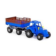 Трактор "Мастер" (синий) с прицепом №2 (в сеточке) 84781, фото 3