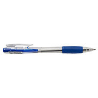 Ручка шариковая Silwerhof CLICK GRIP (026202-02) авт. 0.7мм резин. манжета прозрачный синие чернила(работаем с