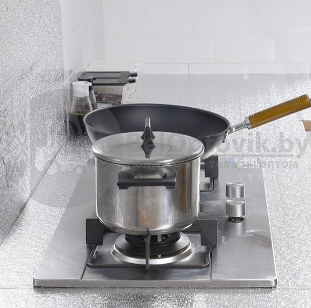 Кухонная алюминиевая фольга - стикер (60смх3м) Масло - защитная и огнестойкая Золото - фото 7 - id-p150311825