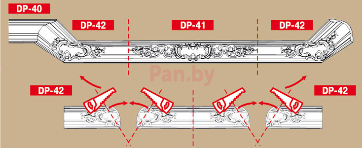 Угловой элемент для лепнины Декомастер DP 217E внешний угол - фото 2 - id-p50750669