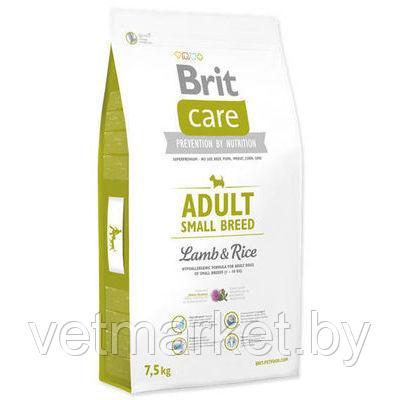 Brit Care Adult Small Breed для взрослых собак мелких пород, ягненок с рисом, 7.5 кг (развес)