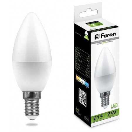 Лампа светодиодная Feron LB-97 Свеча E14 7W 4000K 25476 - фото 1 - id-p150364431