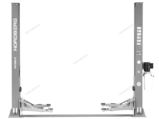 Подъемник двухстоечный, г/п 4т (380В) (серый) NORDBERG N4120B-4T_380V