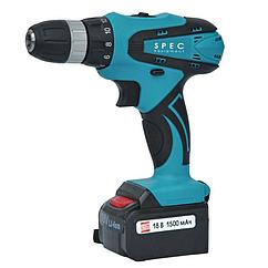 Дрель-шуруповерт аккумуляторная Spec DF357PRO-1 (2 ск,Li-ion 18В,2 акк, 1,5 А/ч, кейс)