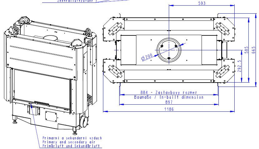 Romotop HEAT T 3g L 88.50.01 каминная топка - фото 4 - id-p88018032