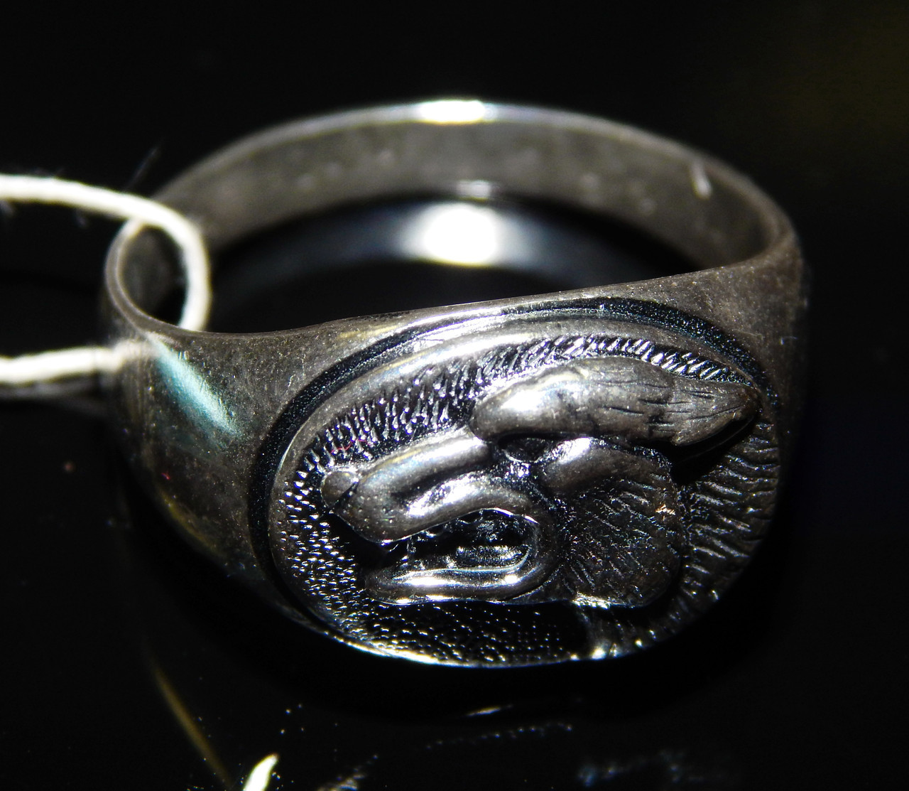 Кольцо Голова Волка серебрение