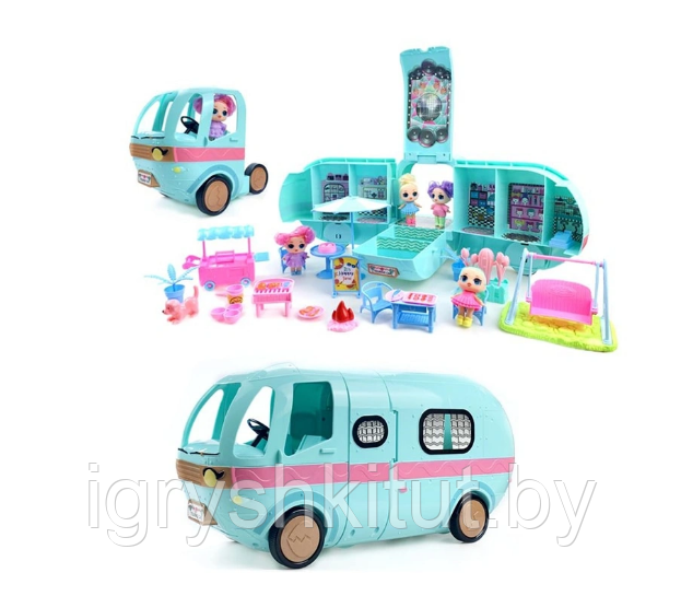 Игровой набор большой Автобус ЛОЛ (LOL) Кемпинг с куклами и сюрпризами, аналог, арт.BS002 - фото 4 - id-p150404722