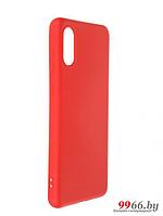 Чехол DF для Samsung Galaxy A02 с микрофиброй Silicone Red sOriginal-27