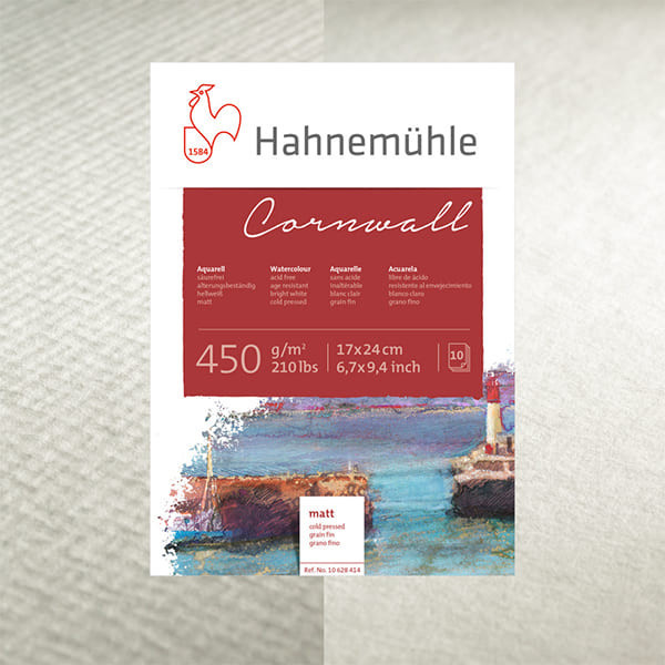 Hahnemuhle Альбом-склейка для акварели "Cornwall" , 450 г/м2, 17х24 см, 10 л, целлюлоза 100%, среднее зерно - фото 1 - id-p73103867