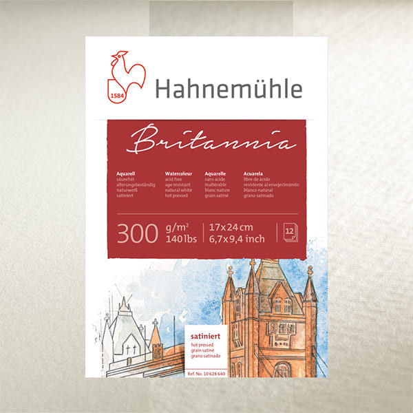 Hahnemuhle Альбом-склейка для акварели "Britannia", 300 г/м2, 24х32 см, 12 л, целлюлоза 100%, гладкая - фото 1 - id-p73103871