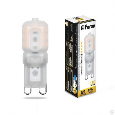 Лампа светодиодная Feron LB-430 G9 5W 2700K 25636 - фото 1 - id-p150443934