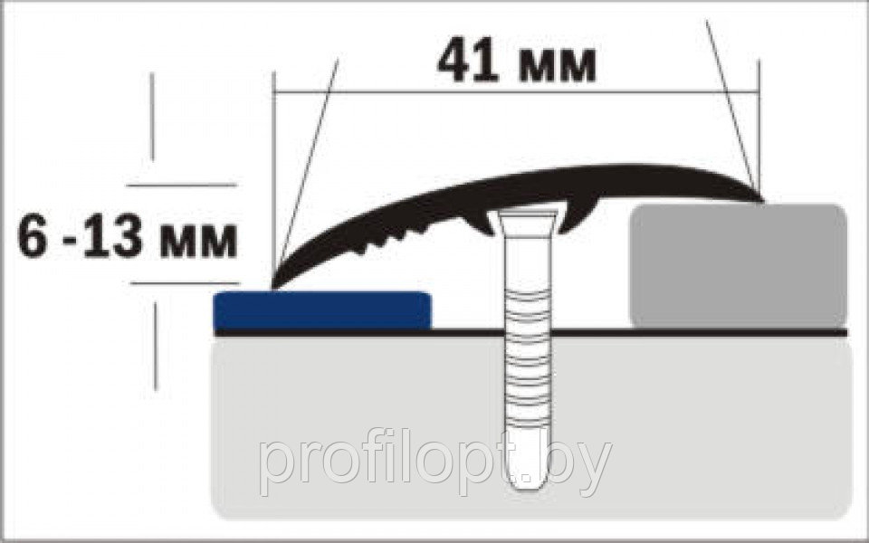 Порог алюминиевый 41 мм. 1,35 м. Бук, скрытый крепеж - фото 2 - id-p150444867