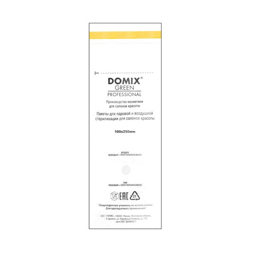 Domix Крафт-пакеты 100х250 белые для стерилизации, 100шт - фото 1 - id-p150445148