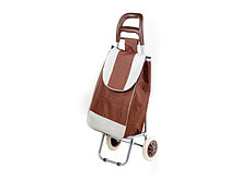 Сумка-тележка хозяйственная на колесах 30 кг, коричневая, полоска, PERFECTO LINEA