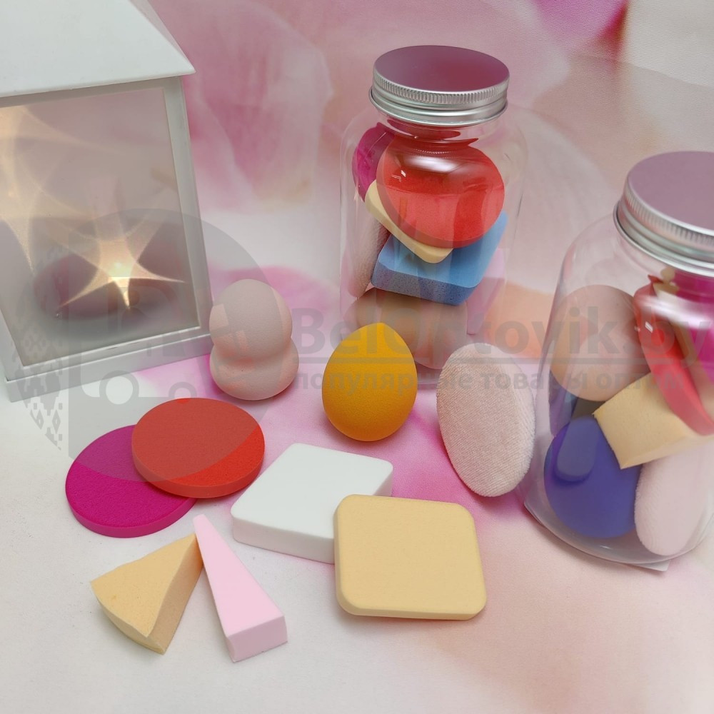 Многофункциональный набор спонжей для макияжа в пластиковом боксе (цвет Микс), 9 штук. - фото 5 - id-p150465551