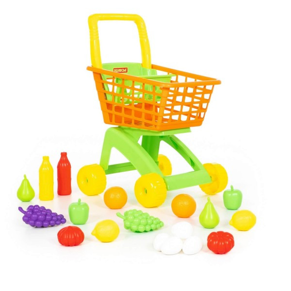 Детская игрушечная тележка для маркета + набор продуктов №6 (19 элементов) арт. 61904 Полесье - фото 4 - id-p150465728