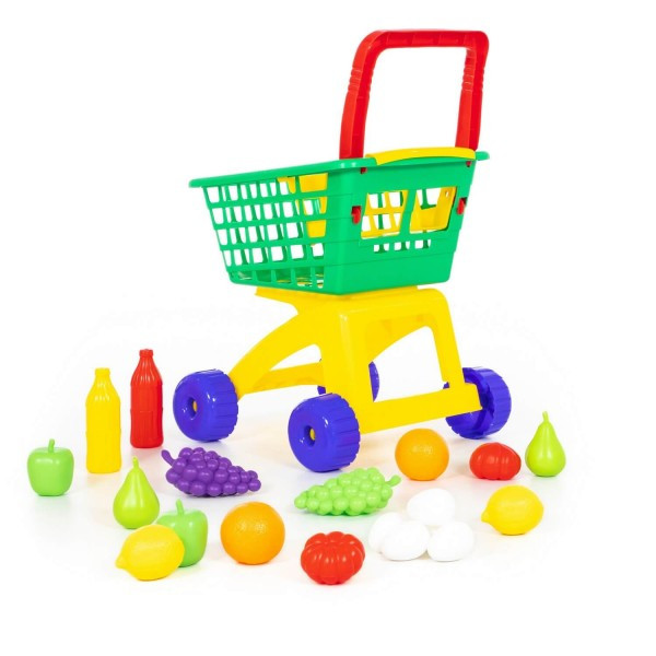 Детская игрушечная тележка для маркета + набор продуктов №6 (19 элементов) арт. 61904 Полесье - фото 7 - id-p150465728