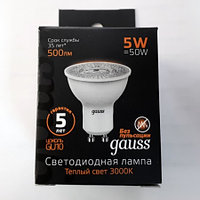 Светодиодная лампа Gauss Led GU10 5Вт 3000K 101506105