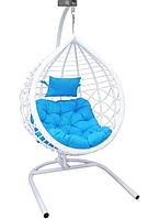 Подвесное кресло VEIL2 белый подушка-голубой