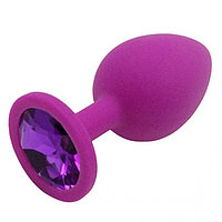Пурпурная силиконовая пробка с фиолетовым стразом S