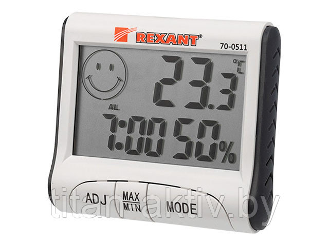Термогигрометр комнатный с часами и функцией будильника REXANT - фото 1 - id-p149974354