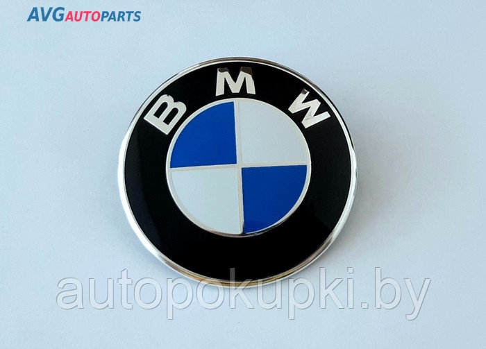 Эмблема BMW Диаметр: 82мм. На крышку багажника. Цвет: черно-синий с черной подложкой, - фото 1 - id-p150523757