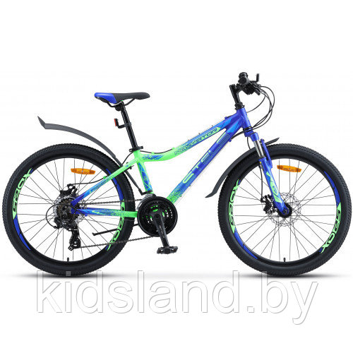 Велосипед Stels Navigator 450 Md 24" (синий/неоновый-зеленый) - фото 1 - id-p150533409