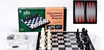 Настольная игра 3 в1 Шахматы, Шашки и Нарды арт 48812