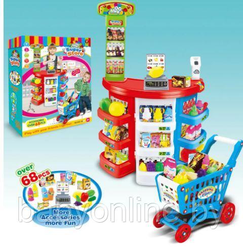 Игровой набор Супермаркет с тележкой 68 предметов арт 922-07 - фото 1 - id-p150575231