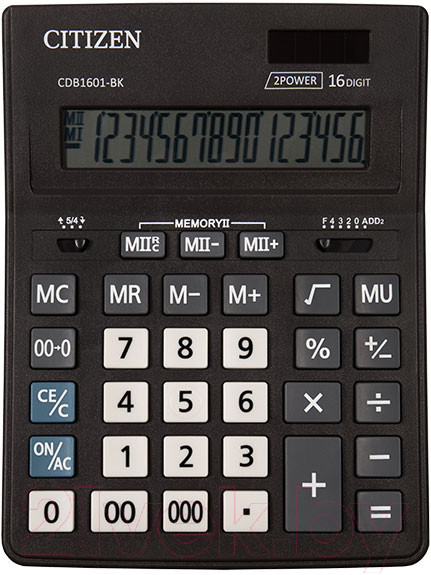 Калькулятор настольный 16-разрядный CITIZEN CDB-1601 BK