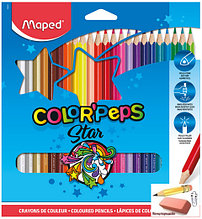 Карандаши Maped Color Peps, 24 цвета, трехгранные, 3 мм.